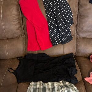 Black Sleeveless Dress with Polka Dot Pattern